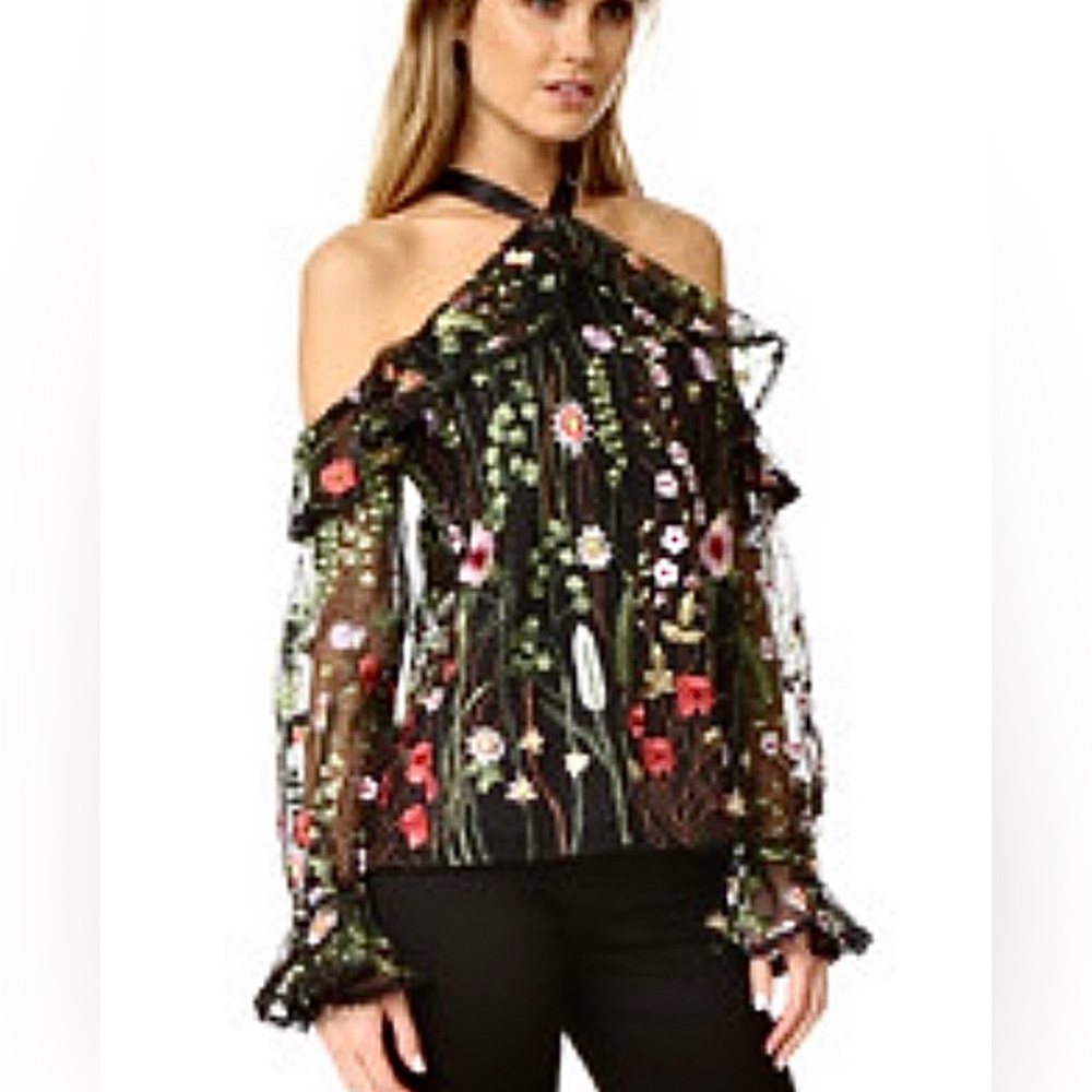 Alexis L floral black long sleeve blouse